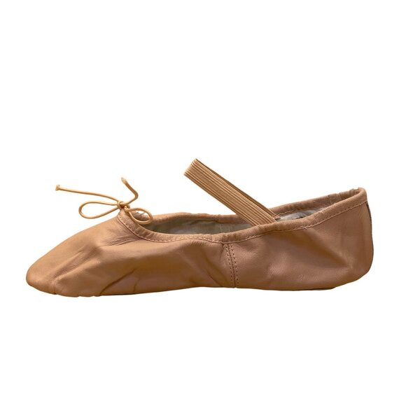 Bloch Women’s Pink Leather With Bow Elastic Straps Dansoft Ballet Flats Size 5D - Picture 4 of 8